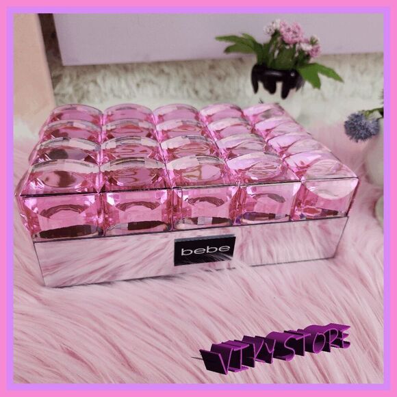NWT 💖 Sparkling BEBE Pink Rhinestone Jewelry Box Chic Design #7126 🌹 - Picture 1 of 5
